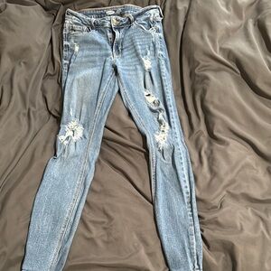 Old Navy Blue Skinny Jeans Distressed Style
